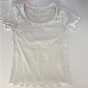 Aeropostale White Fitted Ribbed T-Shirt